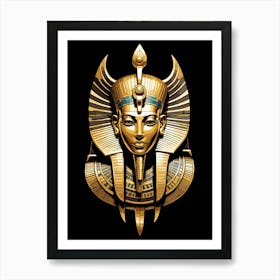 Golden Pharaoh In Regal Headdress Art Art Print