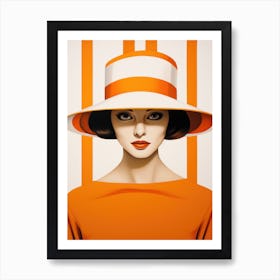 Orange Hat 1 Art Print