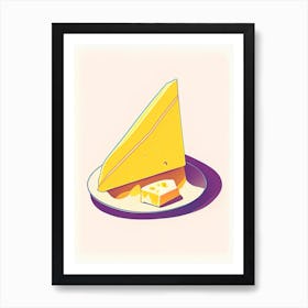 Raclette Cheese Dairy Food Minimal Line Drawing Art Print