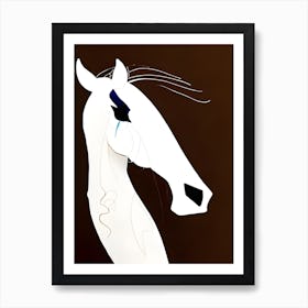 Horse Head Portrait Black And White Art Print