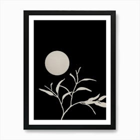 Moon & Leaf Art Print