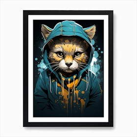 Cat Hoodie Art Print