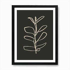 Leaf On A Black Background Art Print