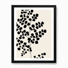 Fern Leaves in Black, Farmhouse Botanical 5 Art Print