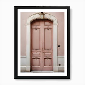 Pink Aesthetic Parisian Door Photography Art Print