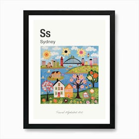 Kids Travel Alphabet  Sydney 4 Art Print