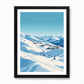 La Plagne   France, Ski Resort Illustration 0 Simple Style Art Print