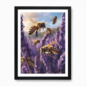 Halictidae Bee Storybook Illustration 19 Art Print