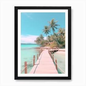 Koh Kood Beach Thailand Turquoise And Pink Tones 2 Art Print