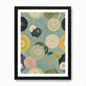 Abstract Water Lilies Art Print