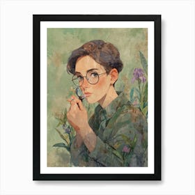 Girl With Glasses Art Print