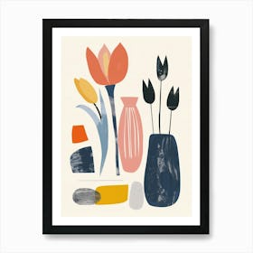 Abstract Candles Flowers 16 Art Print