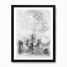 black and white art 1 Art Print