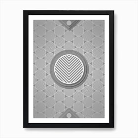 Geometric Glyph Sigil with Hex Array Pattern in Gray n.0119 Art Print