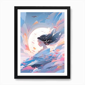 Asian Woman In The Sky Art Print