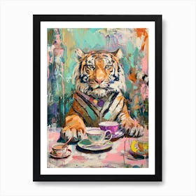 Kitsch Tiger Tea Party 2 Art Print