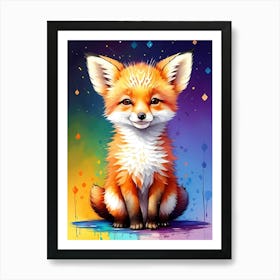 Prismvale the Enchanted Fox: A Cute Fox Artwork For Kids Art Print