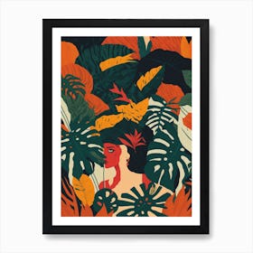 Amazon woman in Tropical Jungle Art Print