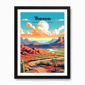 Tucson Arizona United States Desert Modern Travel Art Art Print