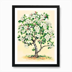 Plum Tree Storybook Illustration 4 Art Print