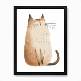 Khao Manee Cat Clipart Illustration 2 Art Print