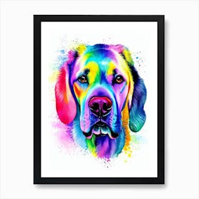 Great Dane Rainbow Oil Painting Dog Art Print