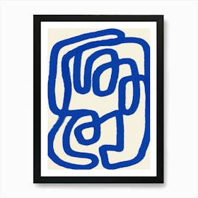 Cobalt Blue Maze 02 Art Print