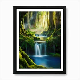 Waterfall In The Forest 11 Art Print