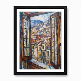 Window View Of Moscow Russia In The Style Of Cubism 2 Art Print