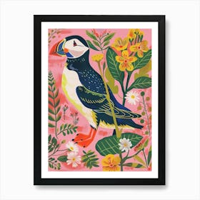 Spring Birds Puffin 4 Art Print