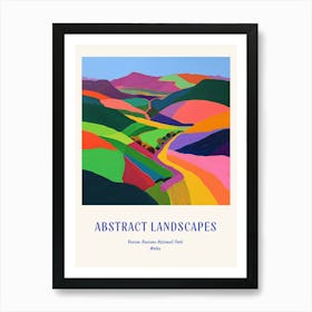 Colourful Abstract Brecon Beacons National Park Wales 3 Poster Blue Art Print