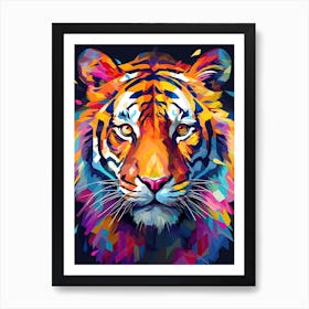 Tiger Art In Precisionism Style 1 Art Print