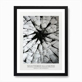 Shattered Illusions Abstract Black And White 2 Poster Art Print