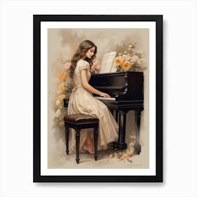 Girl At The Piano Art Print