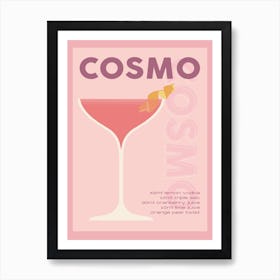 Pink Cosmo Cocktail Art Print