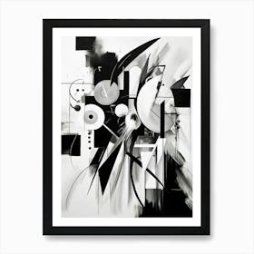 Memory Abstract Black And White 3 Art Print