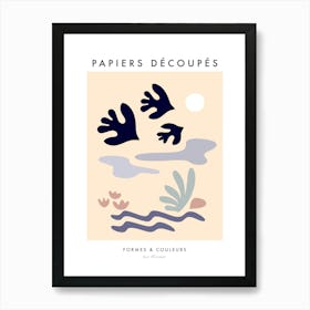 Matisse Minimal Cut-outs Birds on Serene Beach Art Print