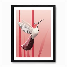 Minimalist Hummingbird 3 Illustration Art Print