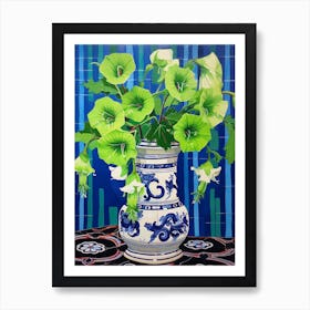 Flowers In A Vase Still Life Painting Canterbury Bells 4 Art Print