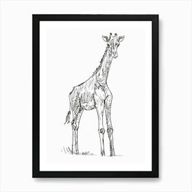 B&W Giraffe Art Print