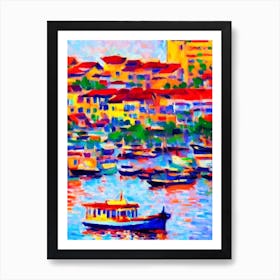 Port Of Ho Chi Minh City Vietnam Brushwork Painting harbour Art Print