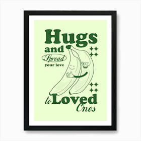 Retro Wall Art Vintage Decor Retro Cartoon Printable Art Retro Banana Hugs Apartment Decor Trendy Retro Poster Art Print