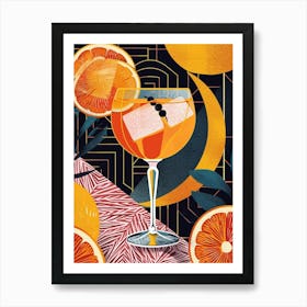 Art Deco Aperol Spirtz 1 Art Print