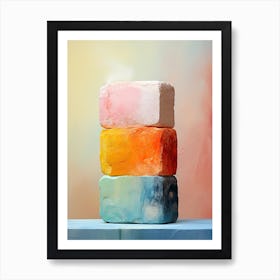 Three Blocks Of Soap, Stones Art Art Print