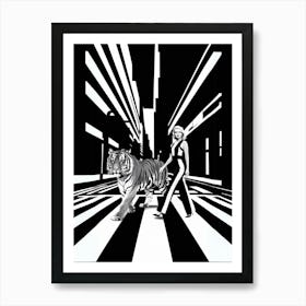 Tiger On The Street Art Print