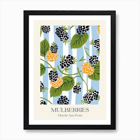 Marche Aux Fruits Mulberries Fruit Summer Illustration 1 Art Print