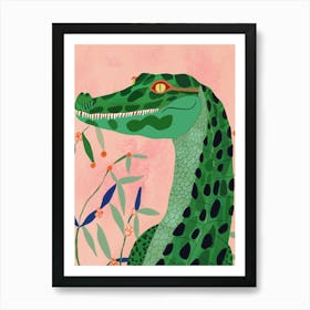 Jungle Crocodile Art Print