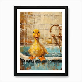 Kitsch Duckling In The Bath 2 Art Print