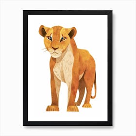 African Lion Lioness On The Prowl Clipart 2 Art Print