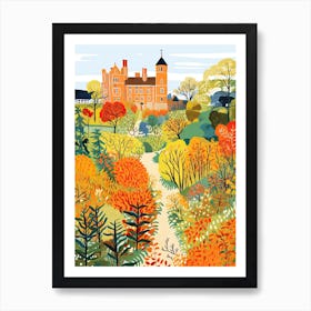 Sissinghurst Castle Garden, United Kingdom In Autumn Fall Illustration 1 Affiche